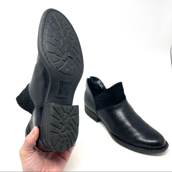 BORN kerri black distressed leather ankle boots size 7.5 - Picture 9 of 10